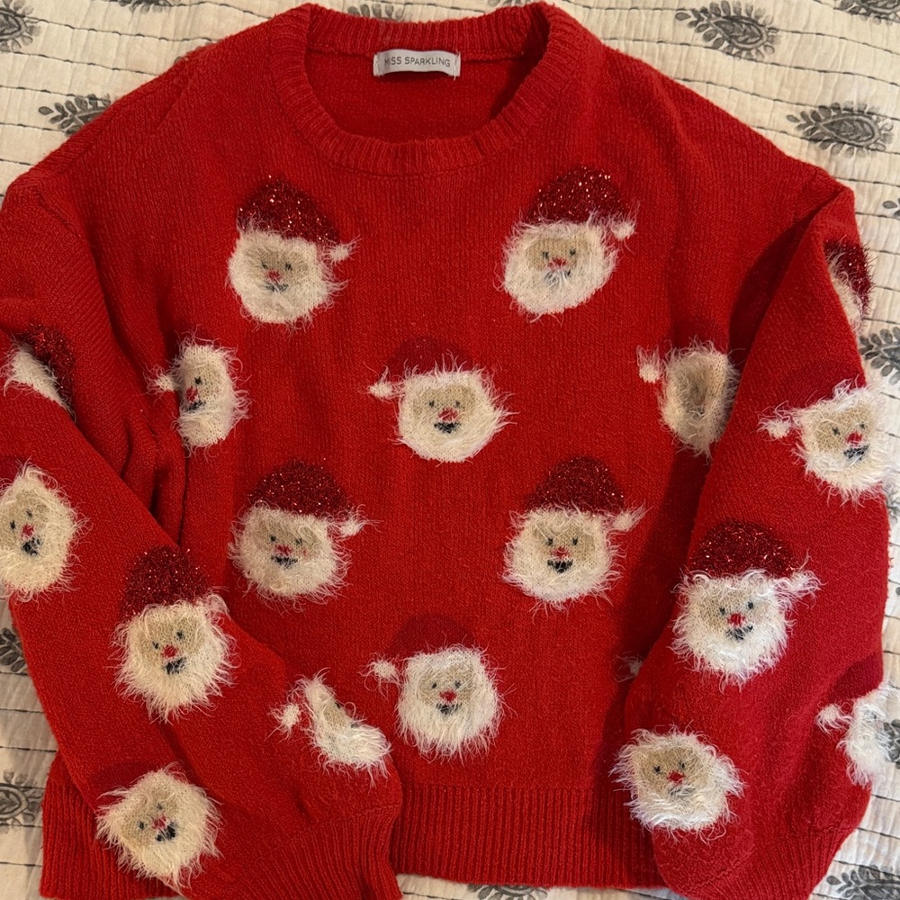 Festive Red Santa Sweater by Miss Sparkling
